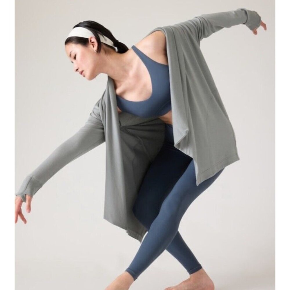 Athleta 2X Pranayama Restore Modal Wrap Storm Cloud Gray Sweater 2X - Picture 8 of 8